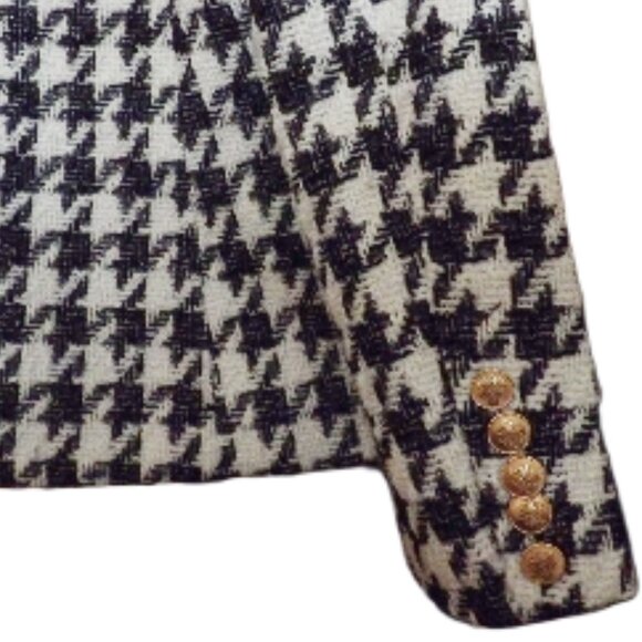 Boston Proper Double Breasted Houndstooth Blazer Jacket Size 14 - Picture 6 of 11